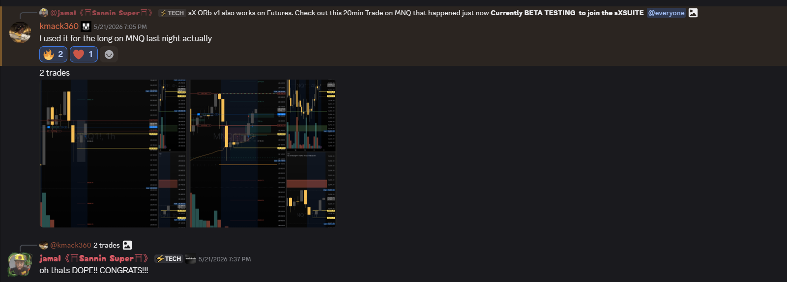 kmack360 MNQ futures 2 trades sXSBox